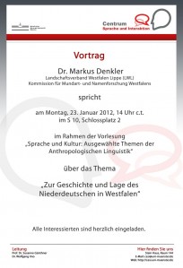 23.01.2012: Vortrag Dr. Markus Denkler (Landschaftsverband Westfalen Lippe)
