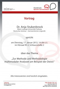 17.01.2012: Vortrag Dr. Anja Stukenbrock (Albert-Ludwigs-Universität Freiburg)