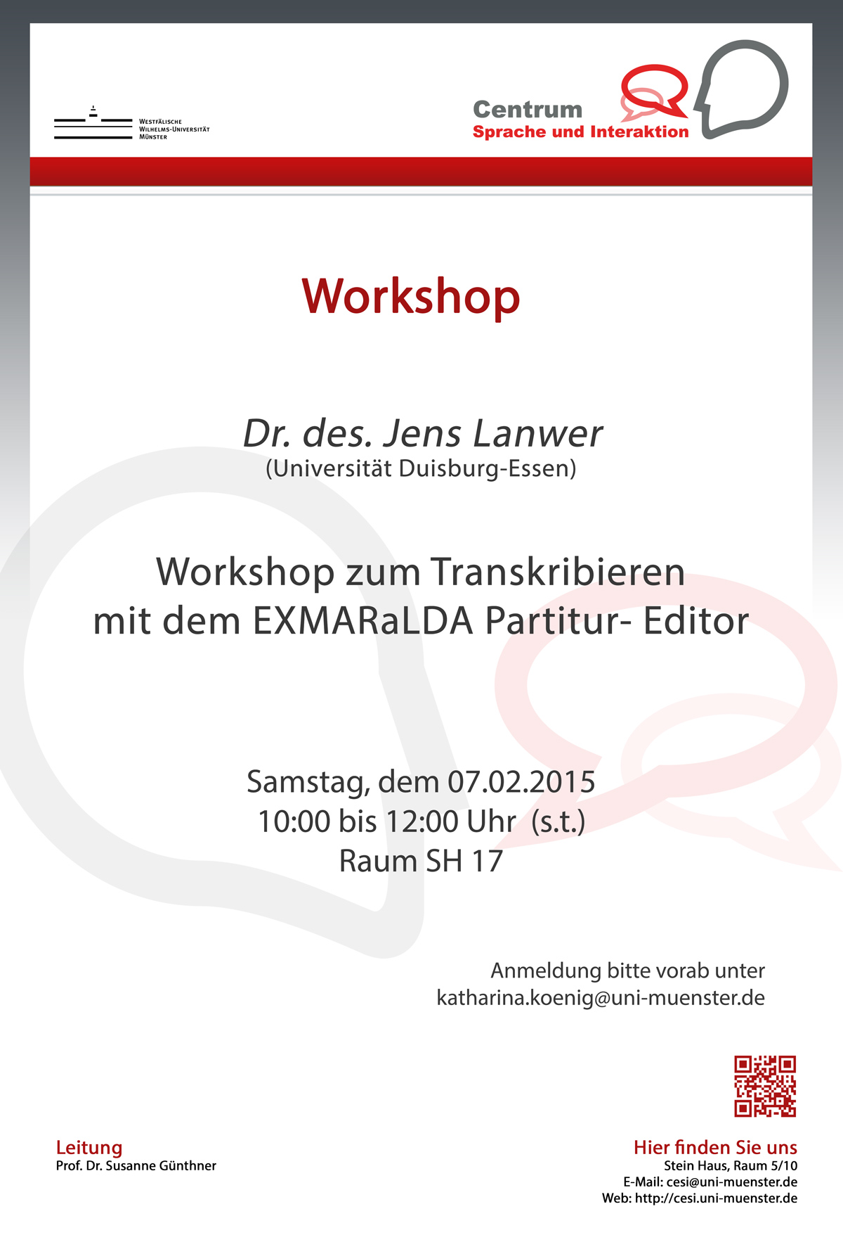 Workshop zum Transkribieren mit EXMARaLDA