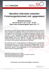 29.03.2011: Methoden-Workshop „Narrative Interviews zwischen Forschungsinstrument und -gegenstand“